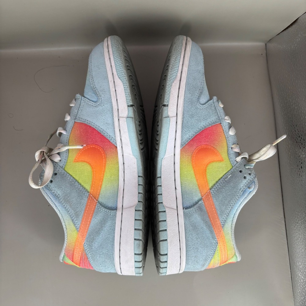 Nike Dunk Low Sun-Bleached Rainbow Blue Orange‎ Multi Color HF4797-474 Mens 7Y - Picture 5 of 7